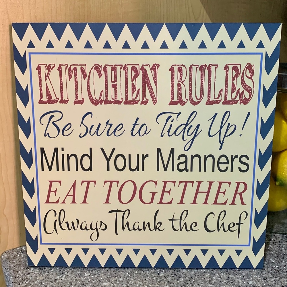 Kitchen Rules Sign Rustic Farmhouse #1650